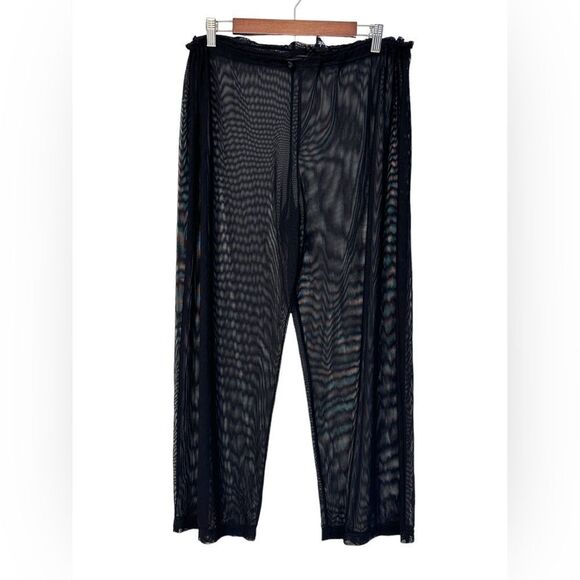 In The Shade Sheer Black Drawstring Pants Size Large - Picture 1 of 9